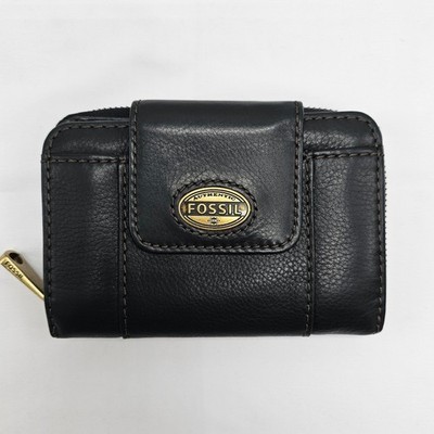 FOSSIL Women's Wallet Explorer Brown Leather Button & Zip Card Holder SL3892