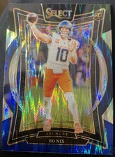 2024 Panini Select - Concourse Bo Nix #30 Red & Blue Shock Prizm (RC)
