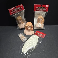 VTG Angel Tree Topper Porcelain Heads Hands Wings Craft Parts Lot New Old Stock