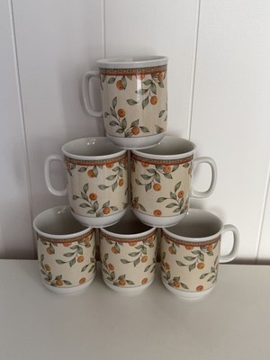 Hutschenreuther Germany ''Finca'' Porcelain Coffee Mugs Set Of 6