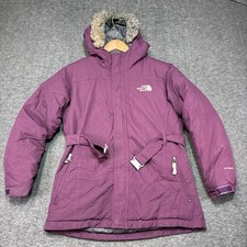 The North Face Girl's Size Large Purple Hyvent 550 Down Belted Insulated Parka