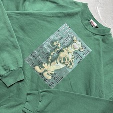 Vintage 90s Disney Store Tigger Green Box Logo Sweatshirt Adult 2XL