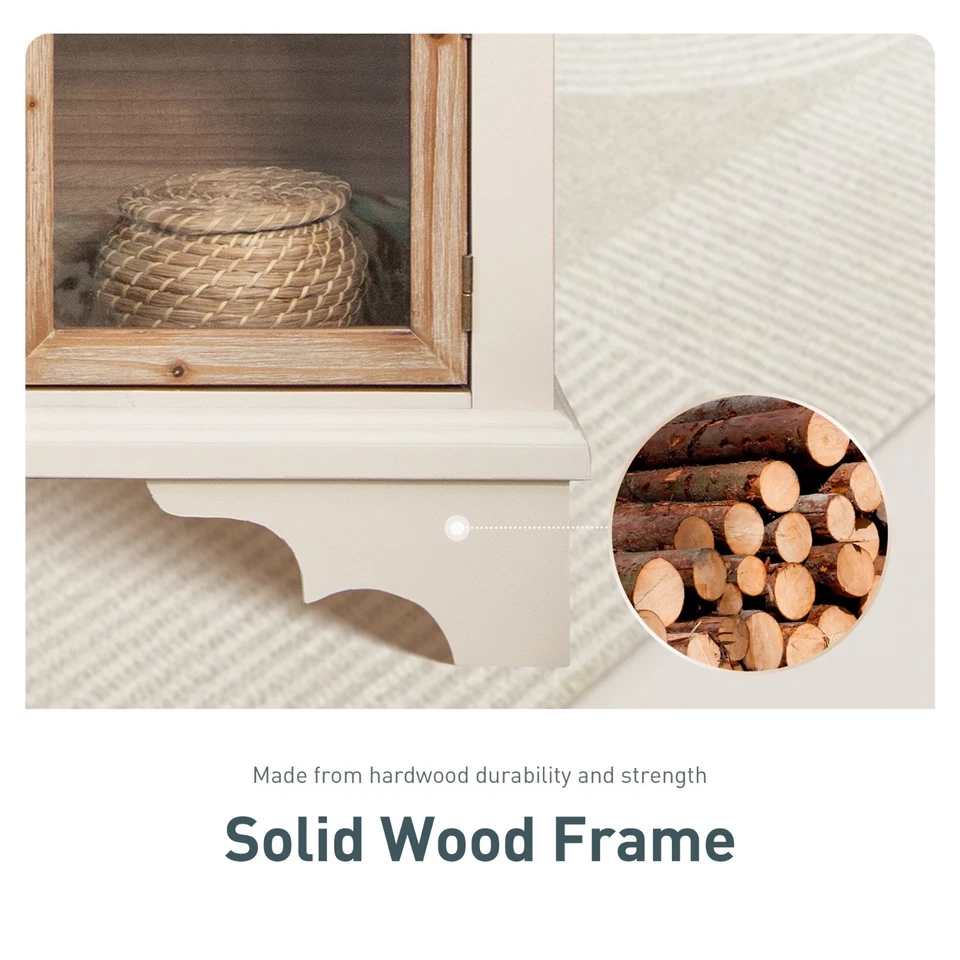 Gabinete de acento con puertas de vidrio vitrina de almacenamiento para entrada de sala de estar Foto 2 de 4