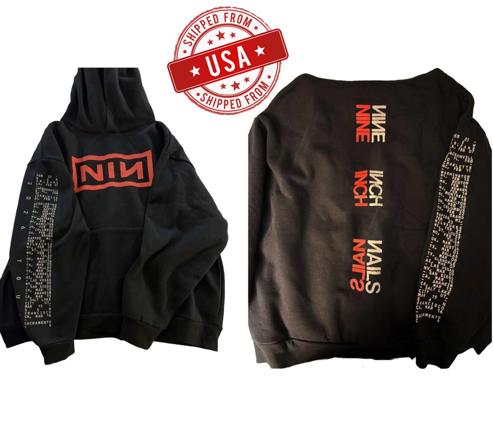Nine Inch Nails NIN Peel It Back Tour 2026 Merch reprint Hoodie