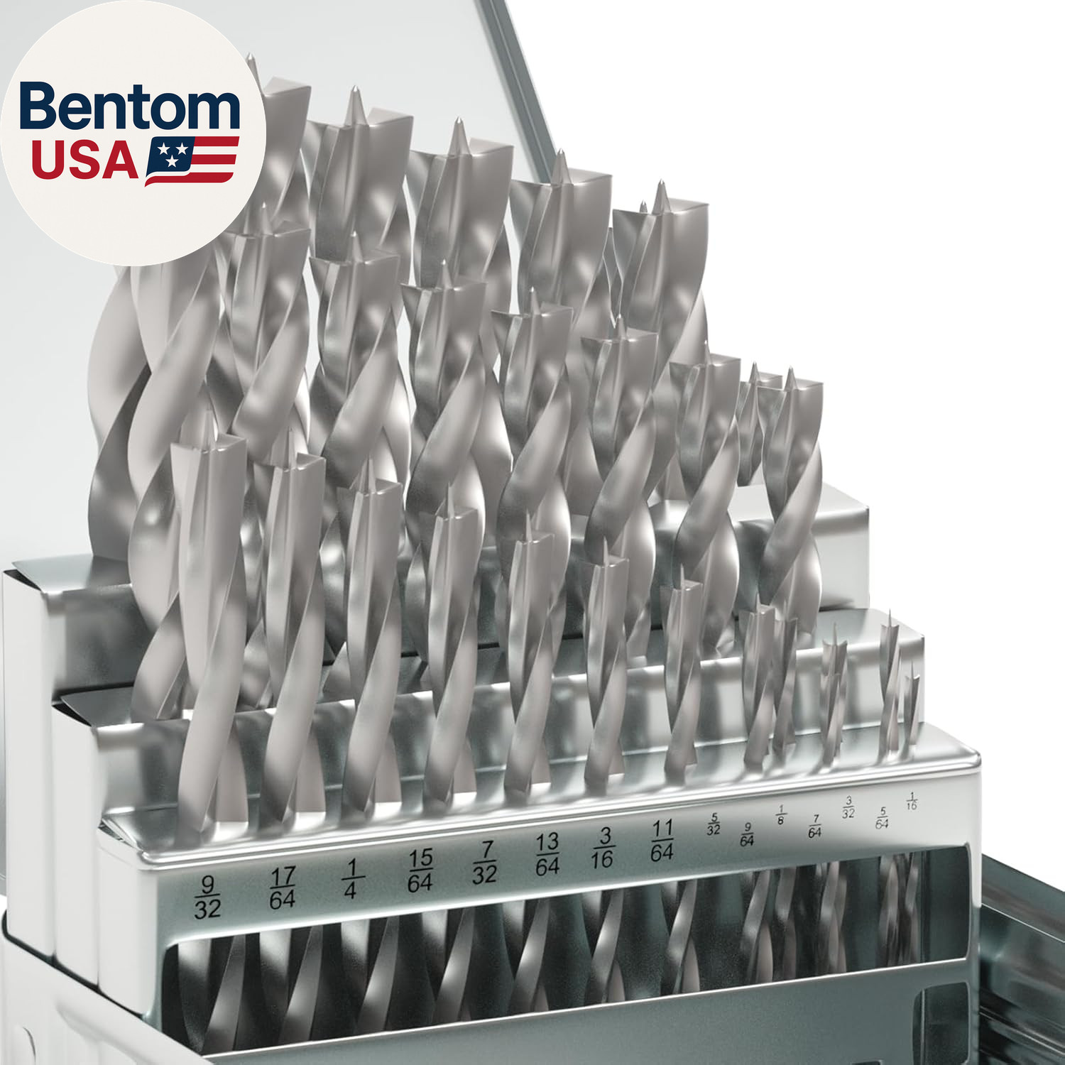 Brad Point Wood Drill Bit Set, 29Pcs HSS Drill Bit Set with 