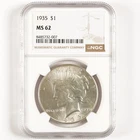 1935 Peace Dollar $1 MS62 NGC Better Date 31323