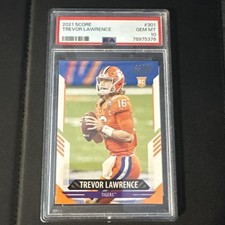 Trevor Lawrence 2021 Panini Score Rookie Card (#301) PSA 10. rookie card picture