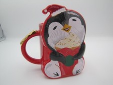 Starbucks 2021 Christmas Ceramic Mug 12 fl oz Penguin Hugging Mug Limited...