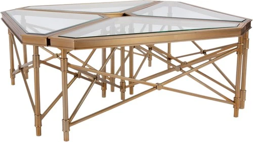 Elegant Wertheimer Modular Gold Coffee Table - Picture 1 of 6