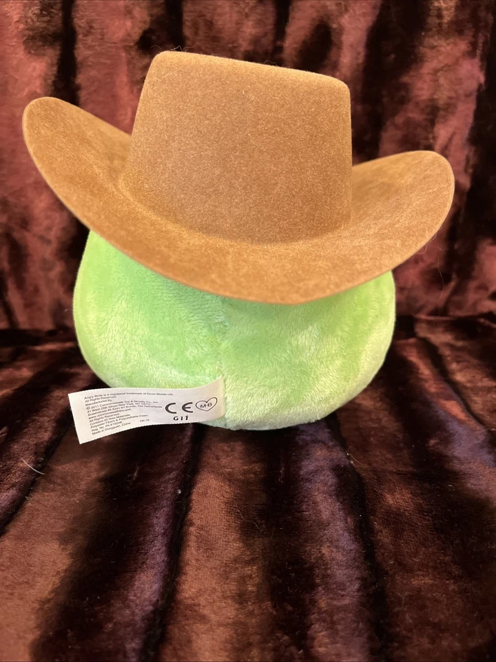 RARE~Angry Birds Plush 2011 Accessorized Cowboy Foreman PIG | 6" Limited Edition - Image 3 of 4