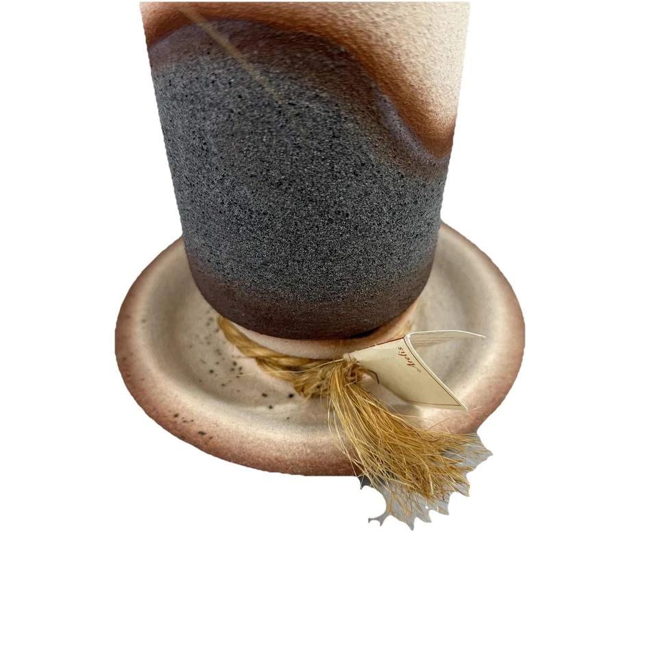 Por Cer Arte Handmade Ceramic Vase With Stand Set Brown Gray Arelis T-56 C-103 - Image 3 of 4