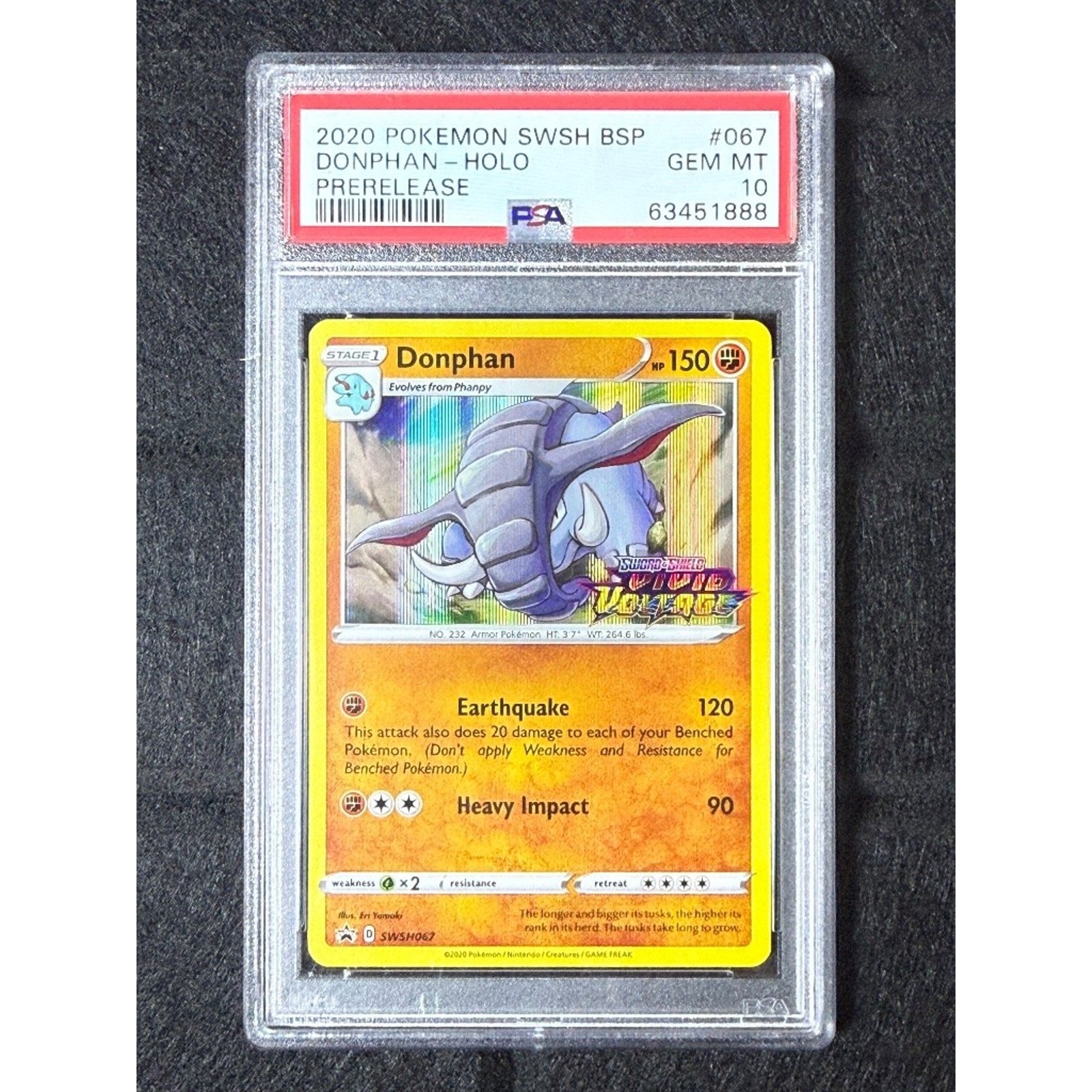 2020 Pokemon Donphan SWSH067 PSA 10 Gem Mint