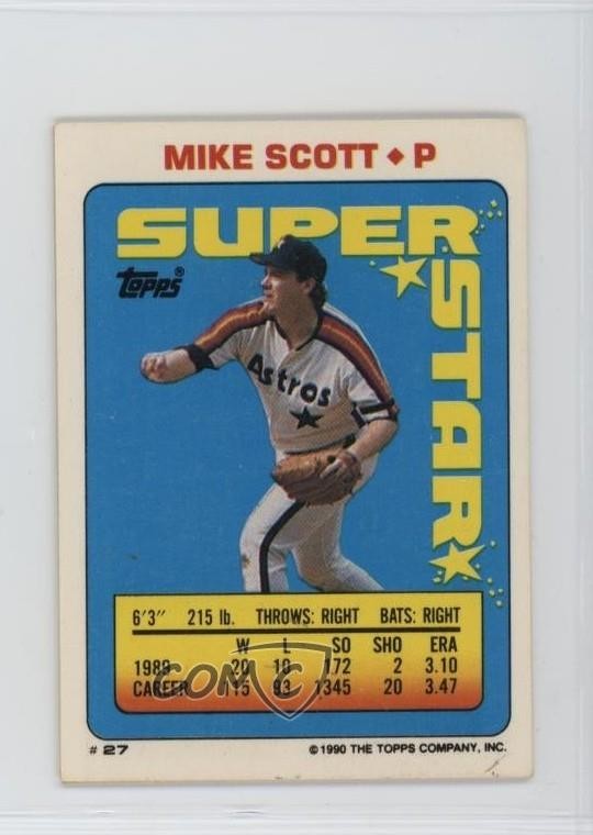 1990 Topps Super Star Sticker Back Cards Mike Scott Glenn Davis ( 13) #27 05v0