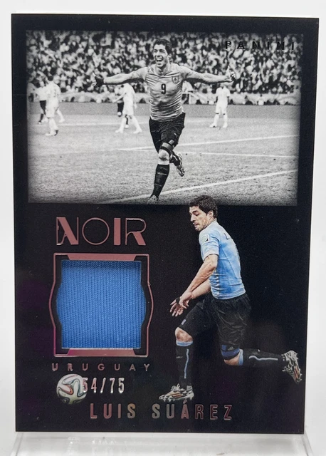Luis Suarez 2015-16 Panini Noir Soccer Uruguay player worn Materials 54/75