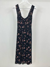 REFORMATION Fulton Midi Romy Floral Boho Sweetheart Size 4 Black Women Dress