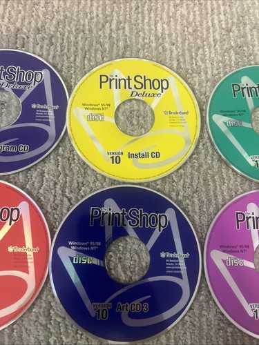Broderbund Print Shop Version 10 Full Version for Windows 95/98/NT PCs 9 Discs - Picture 4 of 8