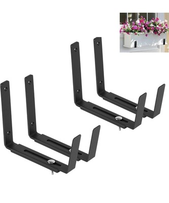 Adjustable Window Planter Box Brackets 4 Pcs 6 to 12 Inches 