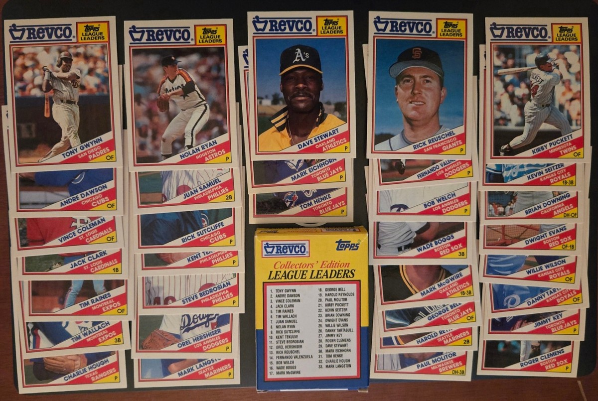 1988 Topps Revco League Leaders - Tony Gwynn #1 + 32 others Nolan Ryan, Puckett+