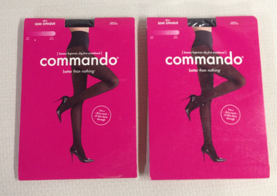 2 Pair of Commando Women's Semi Opaque Tights - Black - Size MEDIUM - NEW