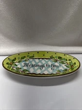 Vintage Goodness Gracious Ceramic Serving Plater 12" x 6" “Blessings To You”