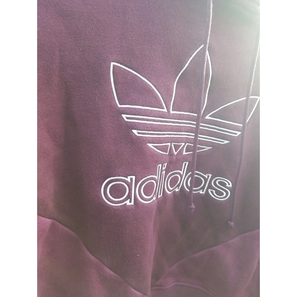 Sudadera con capucha corta para mujer ADIDAS borgoña talla extra pequeña talla 6 Foto 3 de 4