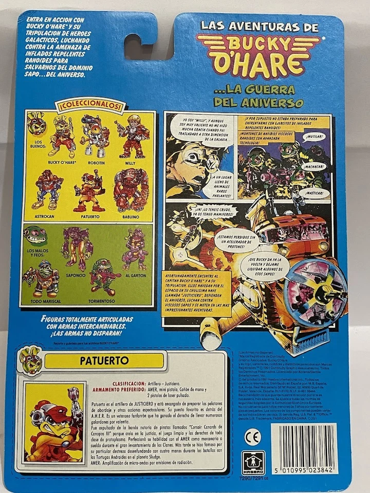 Patuerto Bucky O'Hare Hasbro vintage figura acción blister sin abrir - Imagen 2 de 2