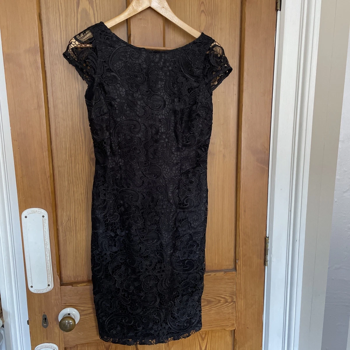 black lace bardot dress Black Lace 3/4 Sleeve Vintage Bardot Bodycon Wiggle Dress – Pretty Kitty  Fashion main image 1