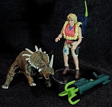 1993 ELLIE SATTLER • STAND & CUSTOM DINOSAUR • KENNER JURASSIC PARK SERIES