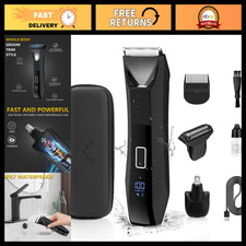 Waterproof Body Trimmer for Men - IPX7 Groomer for Pubic  Ball Hair Care