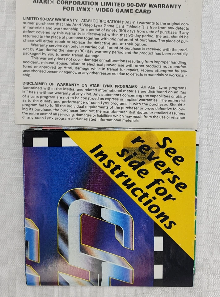 Checkered Flag - Atari Lynx Video Game Cartridge Complete w/ Instructions & Box - Image 4 of 4