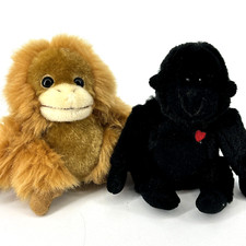 Gorilla Plush LOT Black Gund Monkey Ape Stuffed Animal  Brown Alfa Orangutang