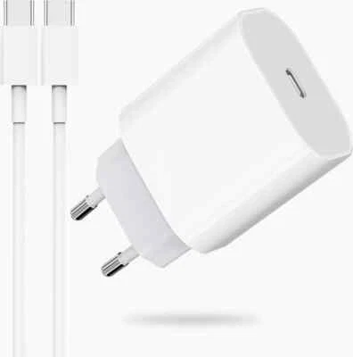 Chargeur Rapide 20W USB-C + Câble 1m 2m pour iPhone 17 16 15 14 13 12 11 SE iPad - Photo 1/2