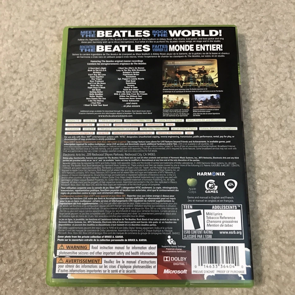 The Beatles Rockband Xbox 360 Videojuego en Vivo Completo Harmonix EA Foto 2 de 4