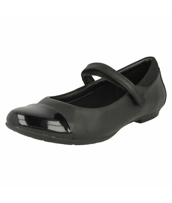 Clarks Tizz Talk Mädchen Senior Mary Jane Schulschuhe schwarz Leder 7,5 F/41,5