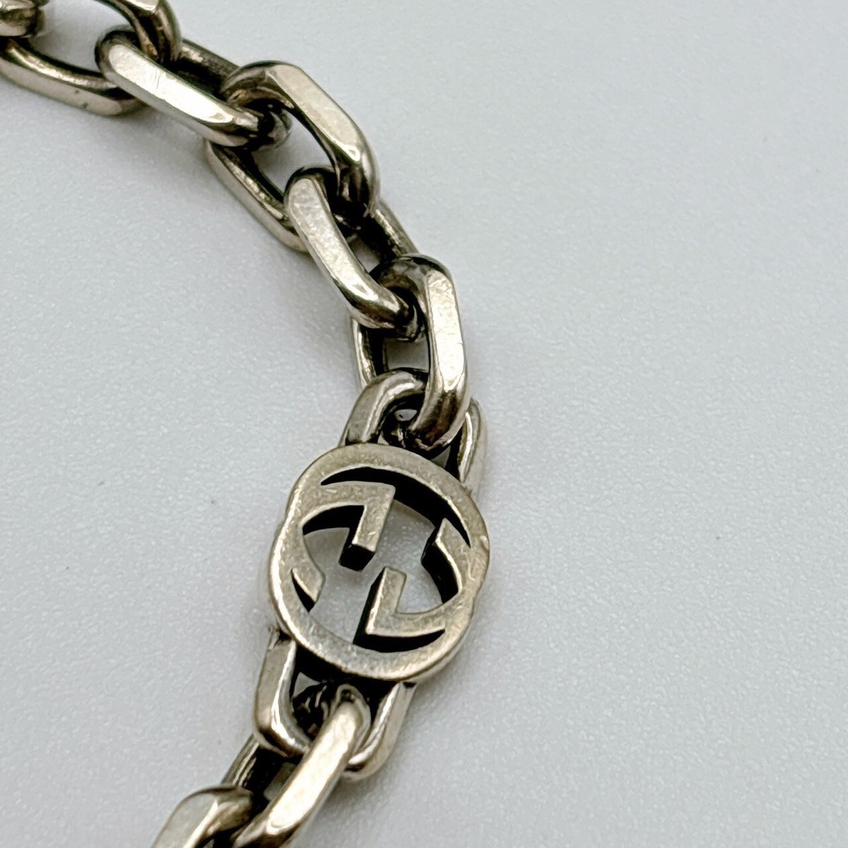 Excellent GUCCI Interlocking Bracelet G Logo Chain Sterling Excellent GUCCI Interlocking Bracelet G Logo Chain Sterling