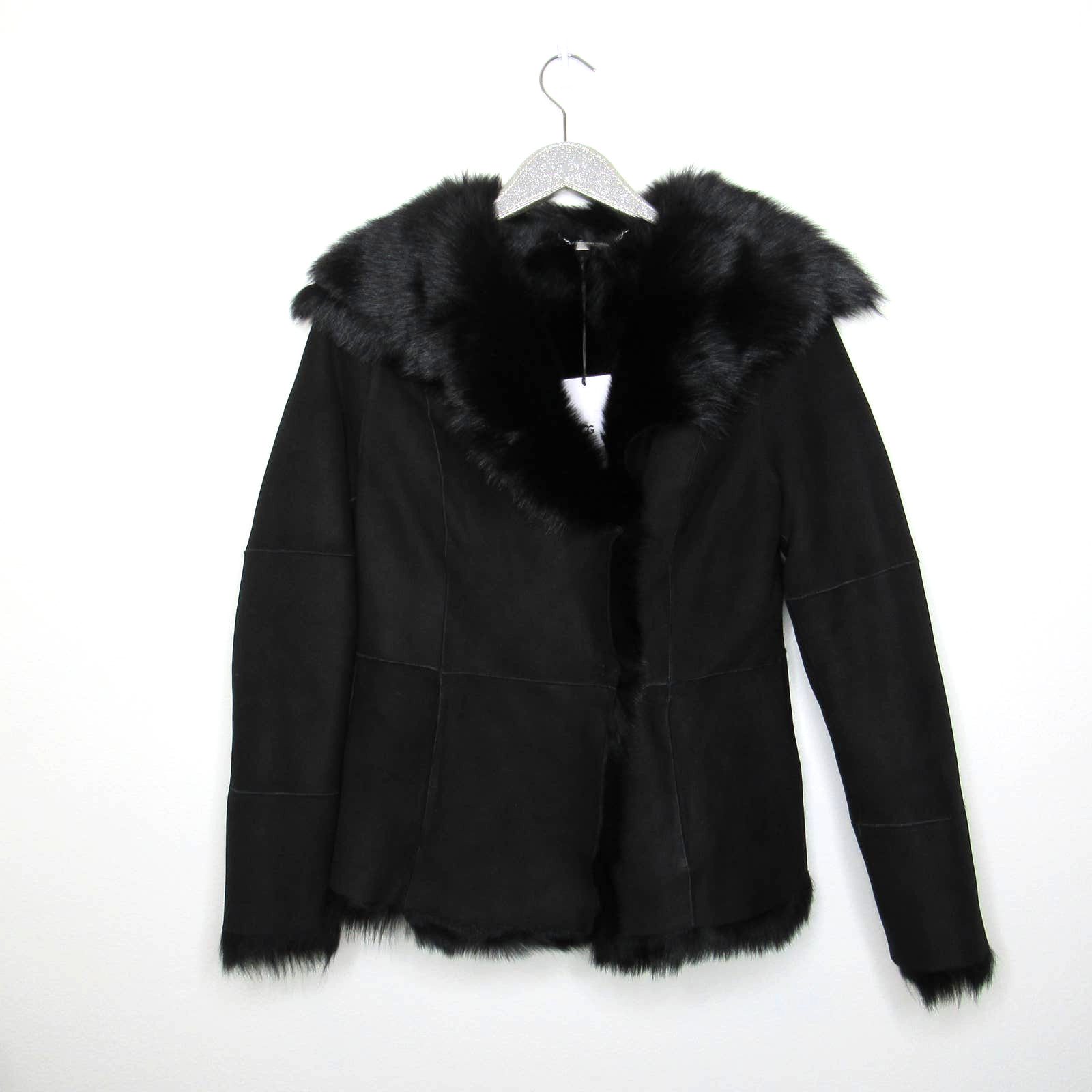UGG WOMEN'S KARLENE TOSCANA SHEARLING JACKET BLACK SZ S image 2
