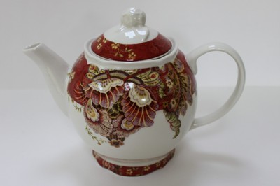 222 FIFTH "GABRIELLE RED" PAISLEY COFFEE TEAPOT | eBay