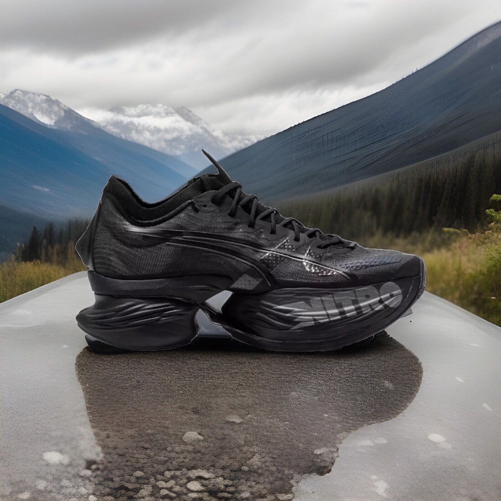 PUMA Fastroid Black-CASTLEROCK Unisex Trainers Size 7.5/41.5 image 2