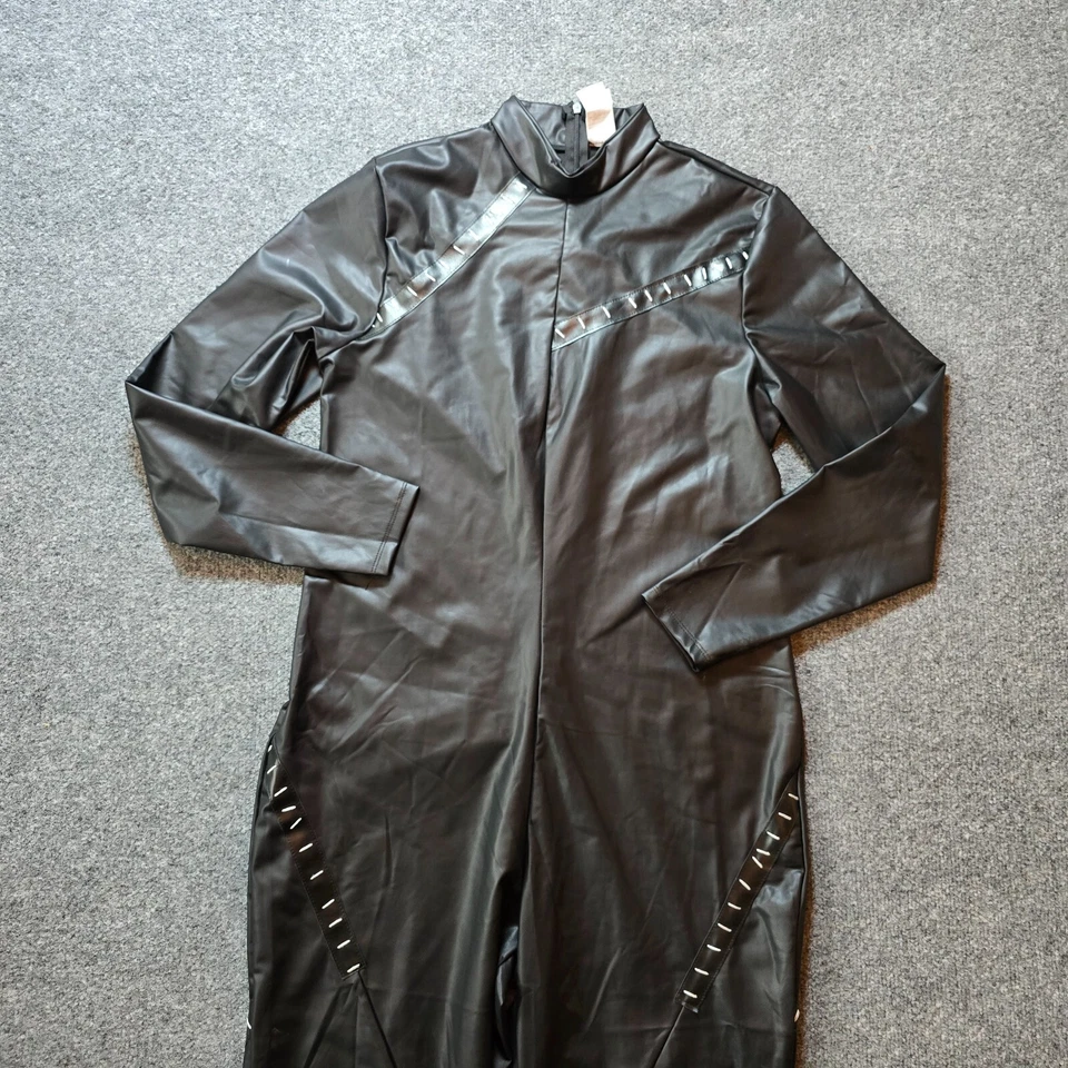 Disfraz DC Marvel para mujer grande Catwoman mono negro imitación cuero cremallera elástico Foto 2 de 4