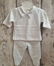 Baby Boy Spanish Style Grey and White 2 piece Cotton Outfit