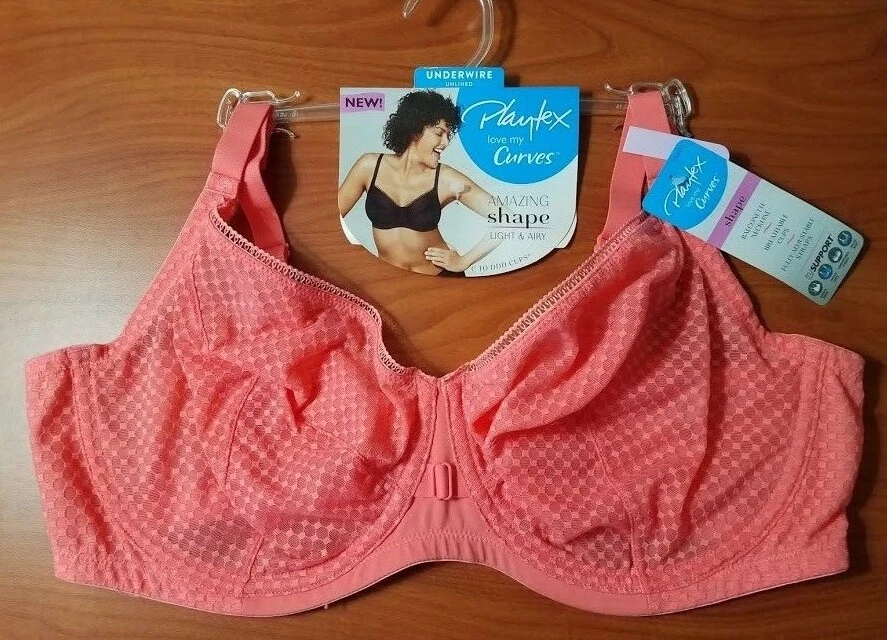 NEW PLAYTEX LOVE MY CURVES BRA CORAL STYLE 4713 UNDERWIRE SIZE 42C 36D 42D