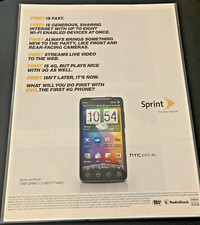 Sprint / HTC Evo 4G Cell Phone - Original 2010 Print Ad / Wall Art - MINT