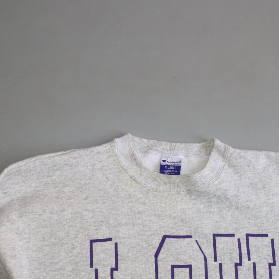 Vintage Champion Crewneck Sweatshirt Pullover Gray XL LSU Tigers extra large - Image 3 of 4