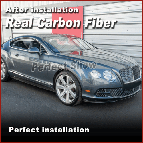 For Bentley Continental Gt 2012-18 REAL Carbon Side Skirt Extension Lip Spoiler - Picture 4 of 13