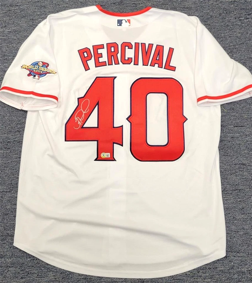 Troy Percival signed 2002 World Series Jersey autograph ~ BAS Beckett Witness - Image 2 of 4