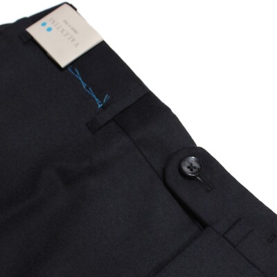 Valentini NWT Dress Pants Size 38 US In Solid Blue 100% Wool