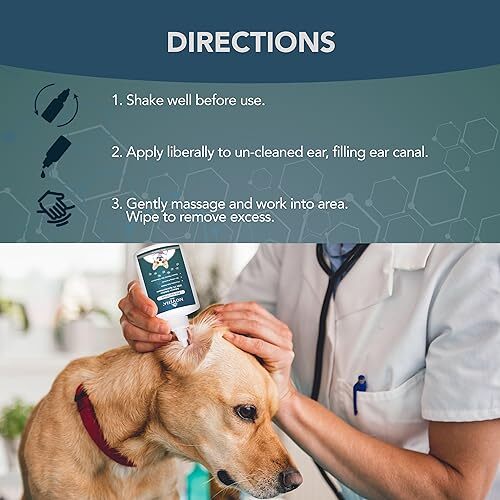 NOVEHA Pet Ear Drops with 1 Hydrocortisone Ear Cleaner for Dogs