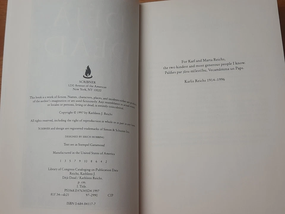 Deja Dead by Kathy Reichs Advanced Readers Copy ARC Temperance Bones Brennan  - Image 4 of 4