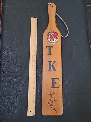 Vintage Greek Paddle Delta Mu Pittsburg State Kansas State T K E Fraternity RARE