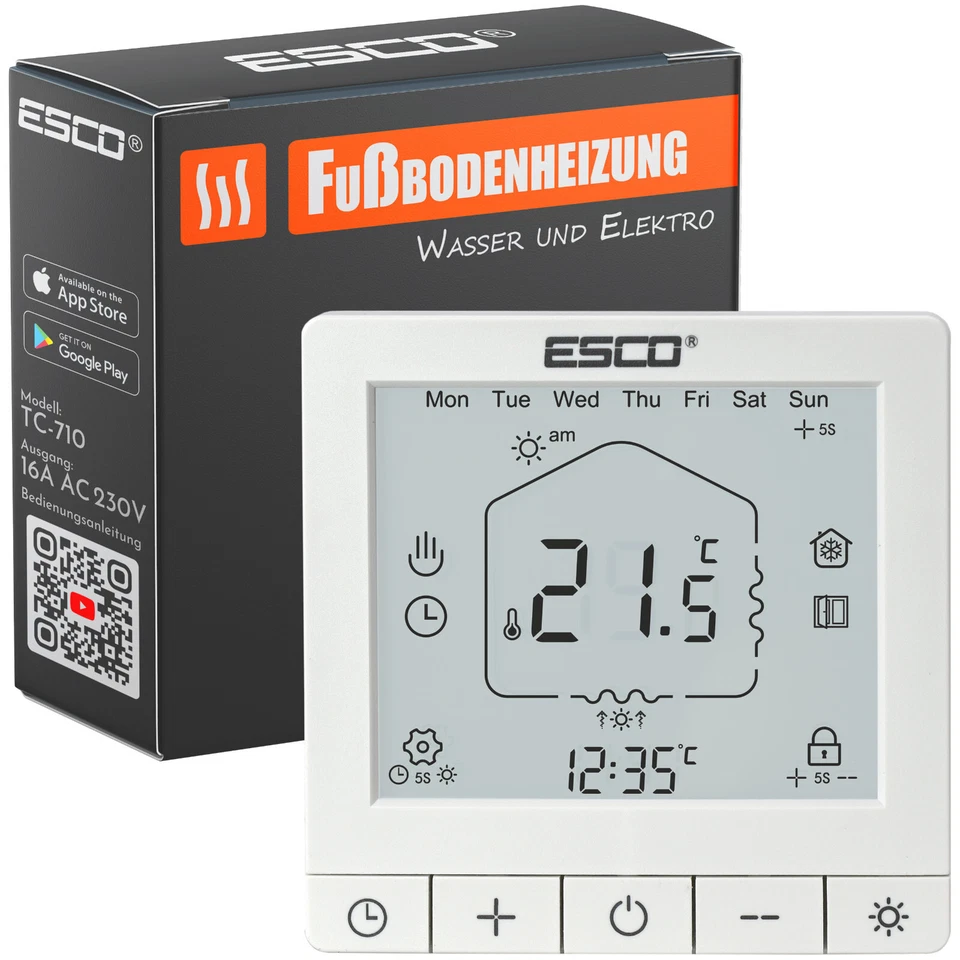 SMART Thermostat WLAN Bodenmatte stellantrieb Speicherheizung Fußbodenheizung - Bild 3 von 4